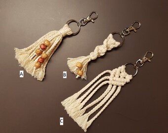 Schlüsselanhänger Makramee Boho; Geldbörse Quaste; Tasche Accessoires Boho; Schlüsselbänder Tassel; Auto Schmuck