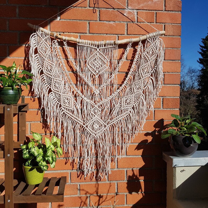 Large Driftwood Macrame Wall Hanging Jute Macrame Bohemian Etsy UK