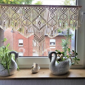 OUGPIU Makramee Vorhang 132x200cm - Boho Wandbehang Aus Baumwolle