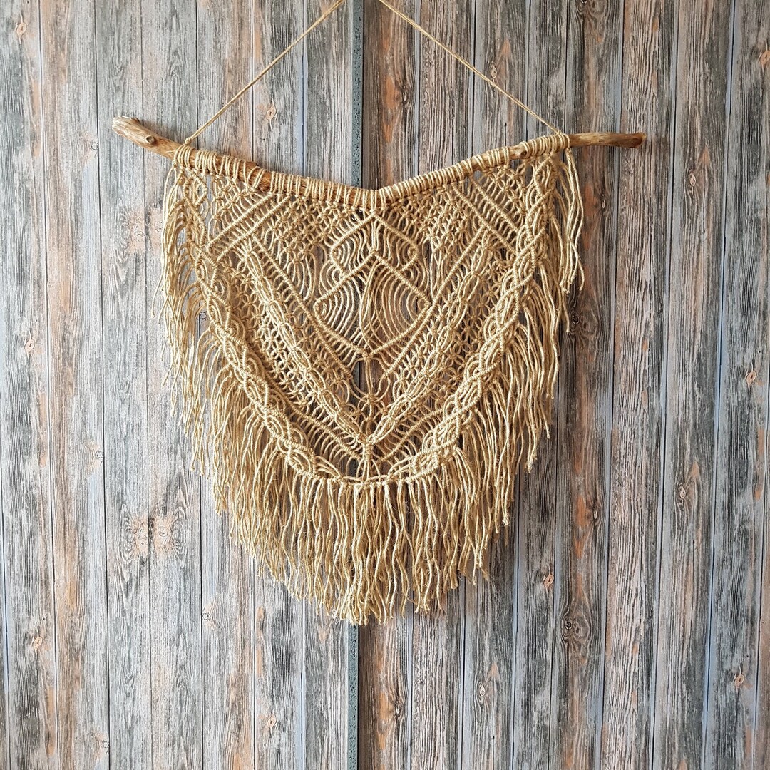 Jute Macrame Wall Hanging in Boho Style Farmhouse Wall Decor Etsy