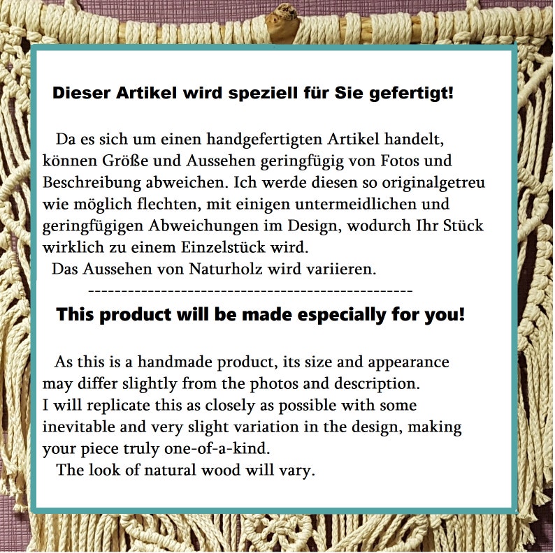 Kleine Makramee-Wandbehang Boho Kinderzimmer Wanddekoration Boho Raumdekor Geschenk für Freundin Makrame Wand Gobelin böhmisches Deko Bild 2