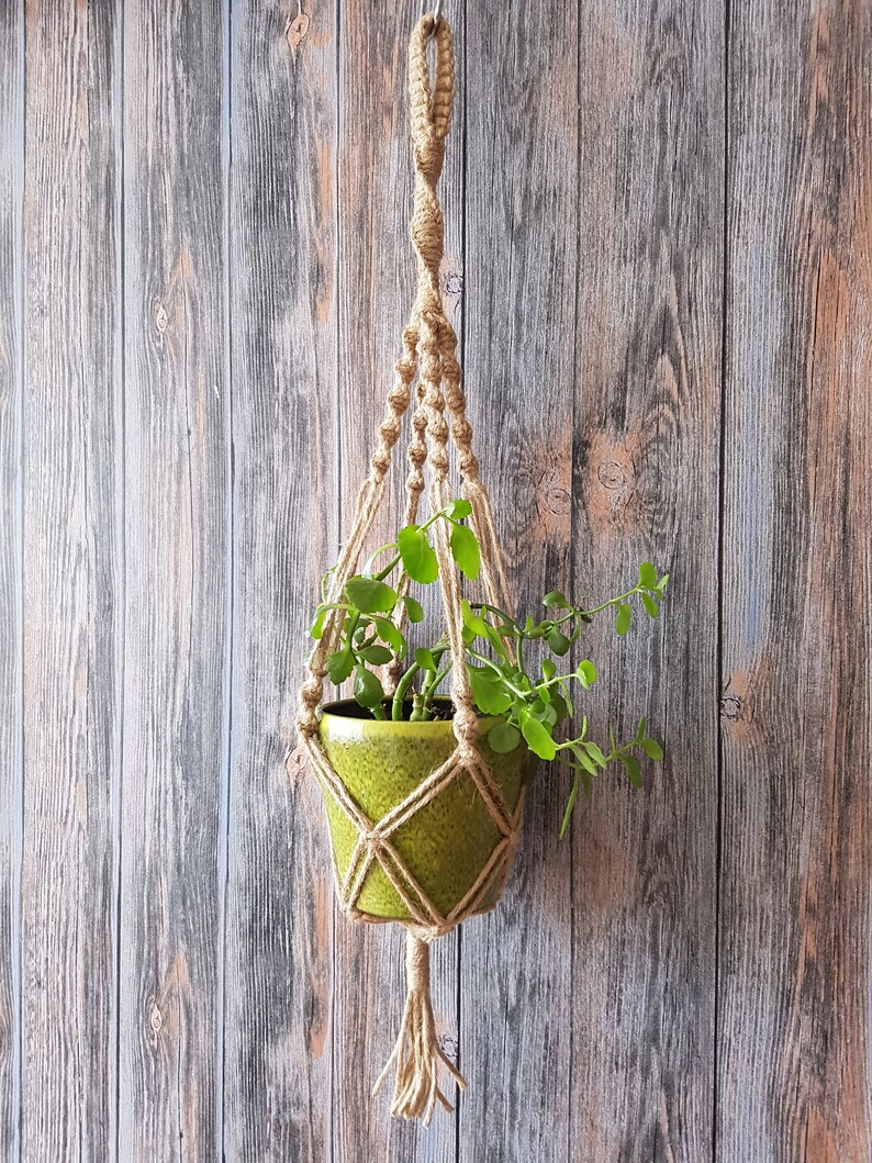 Makramee-Pflanzenaufhänger 2er Set | Handgefertigt, Ca. 105 Cm Lang | Mit S-Haken | Für Drinnen & Draußen