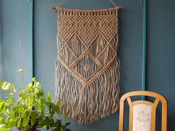 Large Jute Macrame Wall Hanging Color Selection is Possible. Etsy