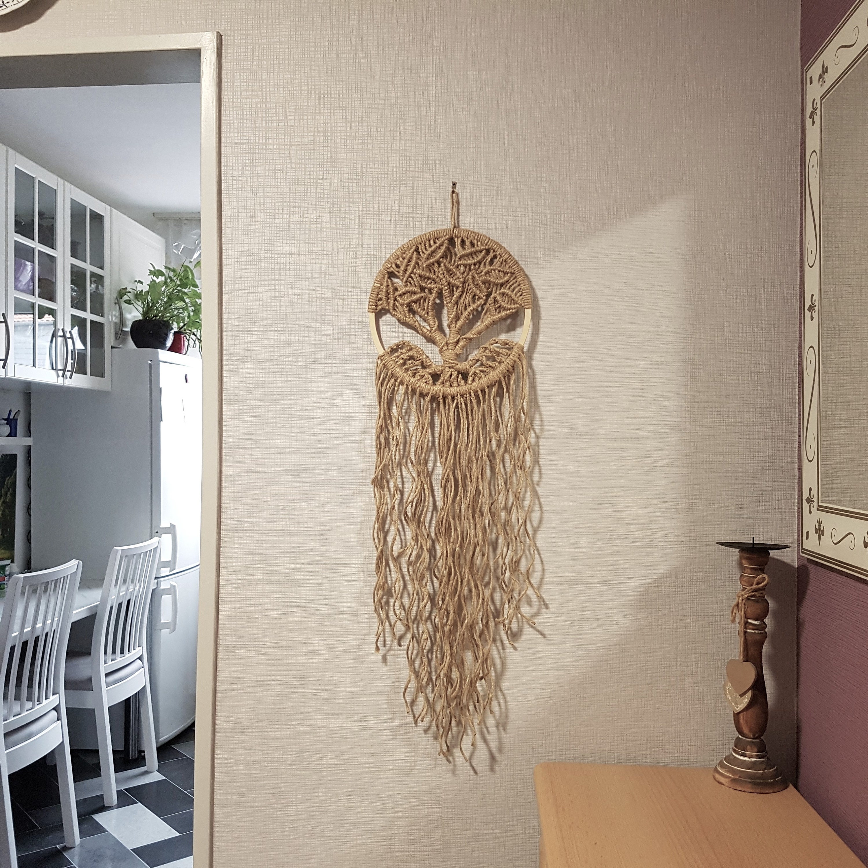 Jute Macrame Wall Hanging Tree of Life Boho Wall Decor. Etsy