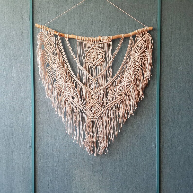 Large Driftwood Macrame Wall Hanging Jute Macrame Bohemian Etsy