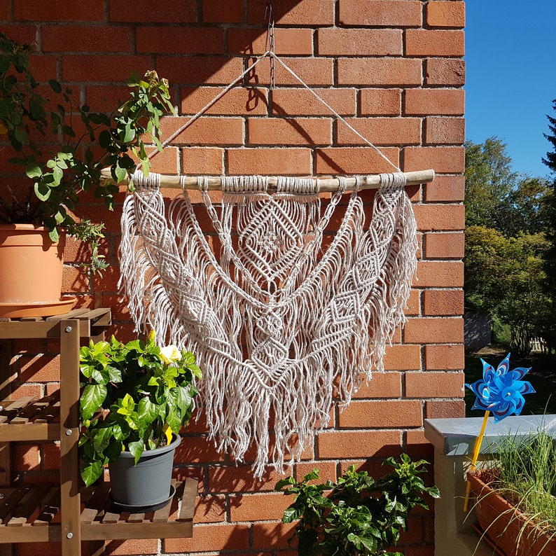 Large Driftwood Macrame Wall Hanging Jute Macrame Bohemian Etsy
