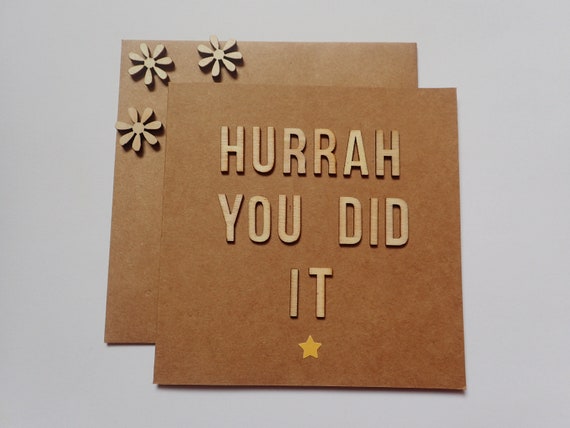 EXAMS GIFT TAG YOU DID IT Handmade HOORAY