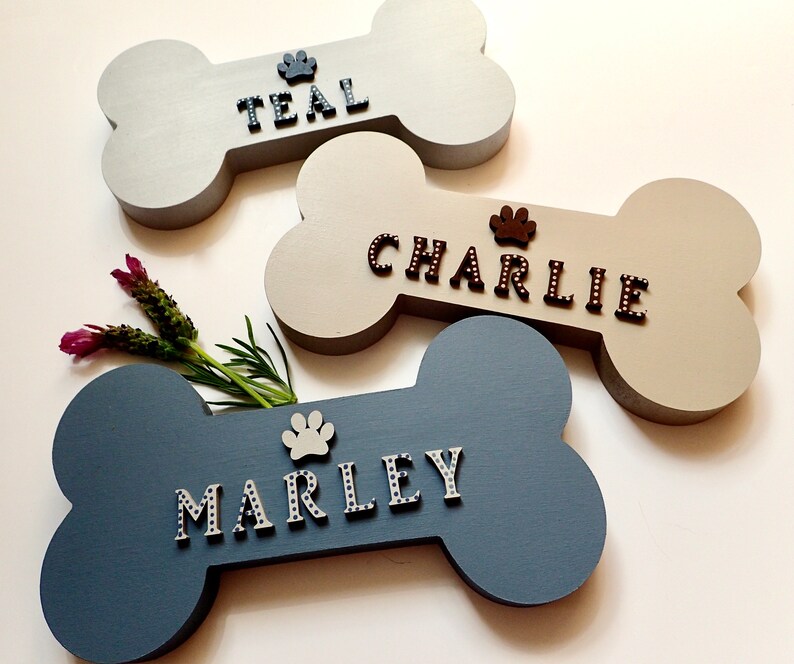 Personalised Dog Name Sign Dog House Sign Custom Dog Bone Etsy