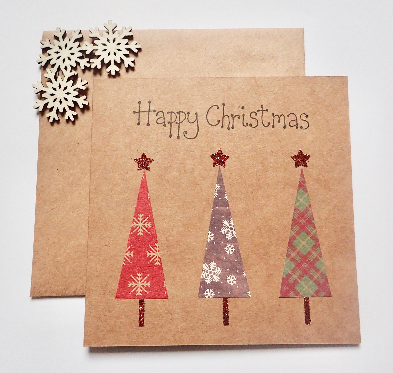 Handmade Christmas Card Festive Christmas Tree Card Etsy UK