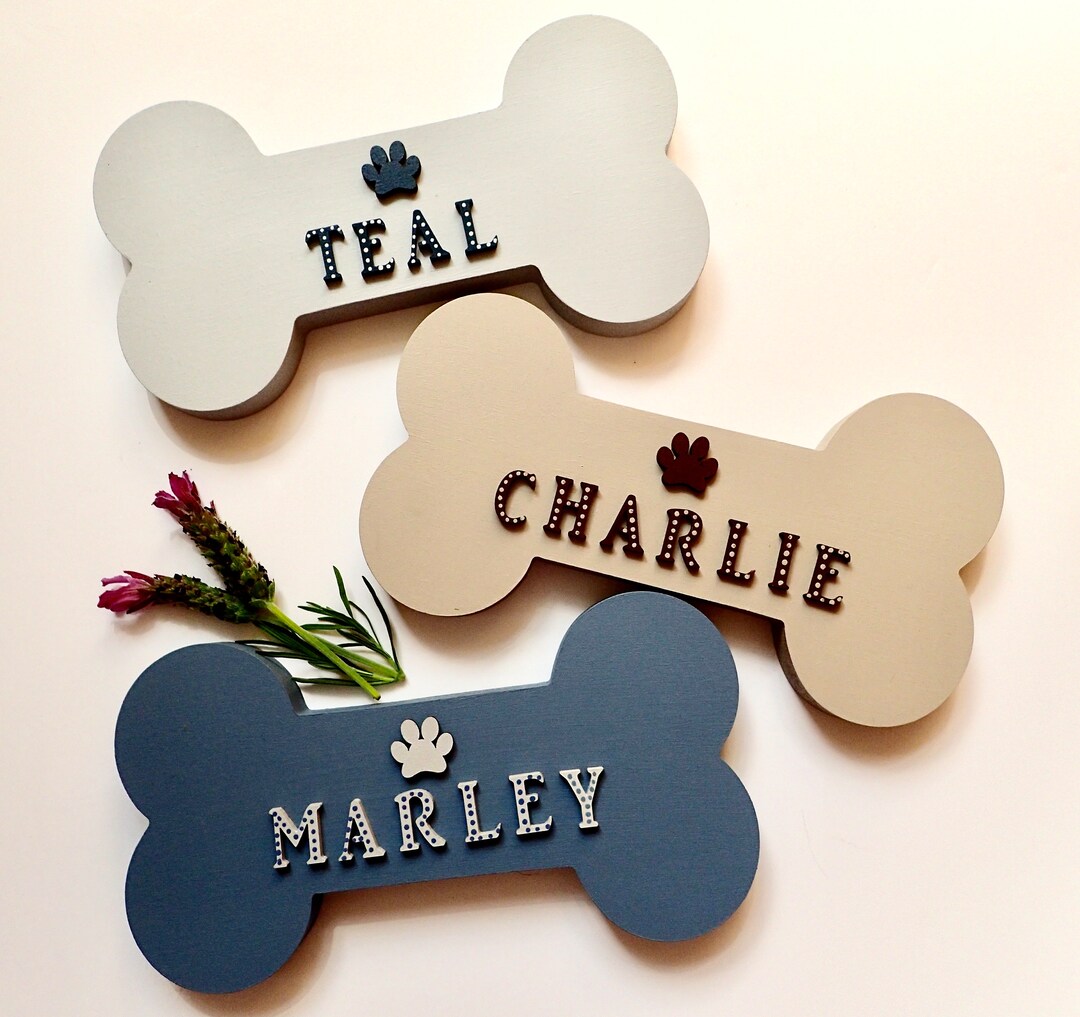 Personalised Dog Name Sign, Dog House Sign, Custom Dog Bone Shaped