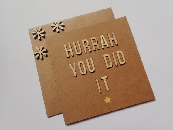 EXAMS GIFT TAG YOU DID IT Handmade HOORAY