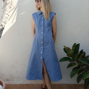 Denim midi-dress, cotton twill // ANGEL TRUMPET