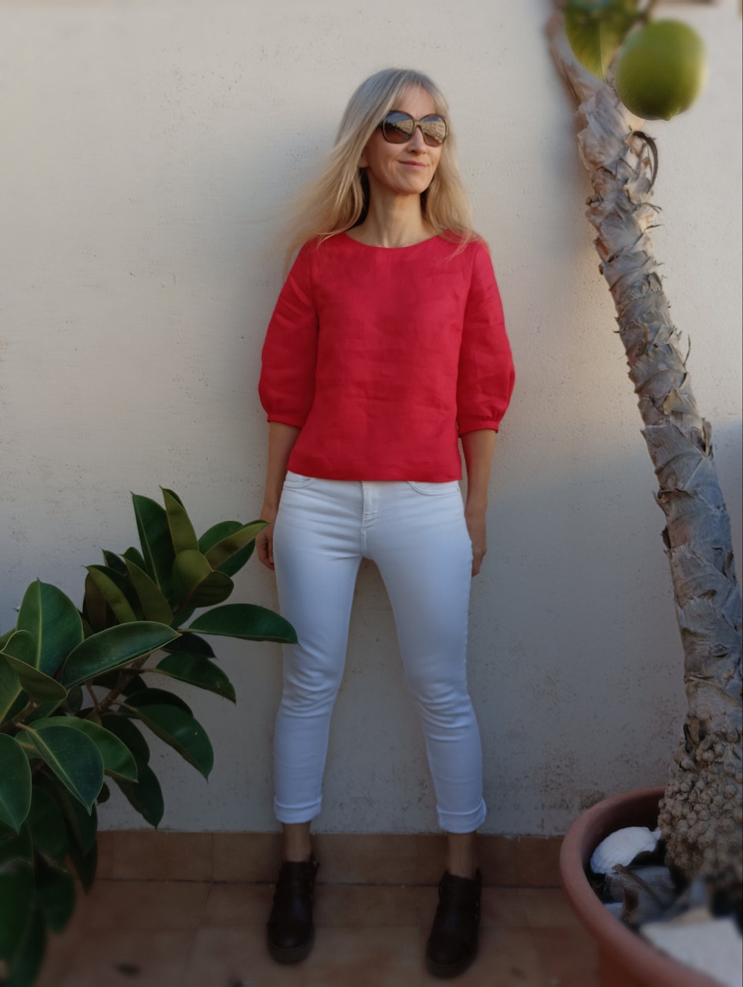 The Woven Slight Puff Top-7 Colors