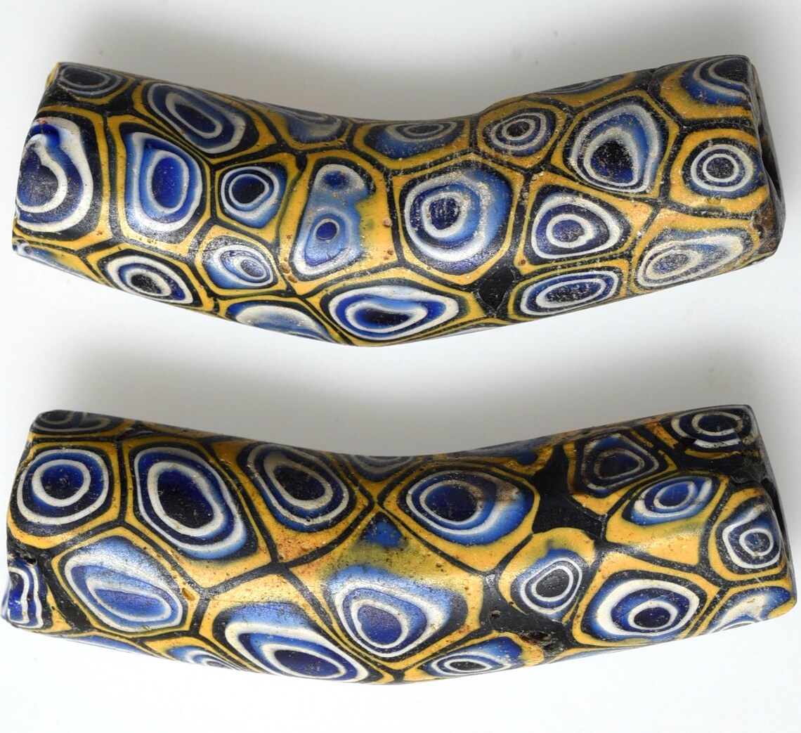 pair-of-extra-large-venetian-elbow-millefiori-beads-vintage-african