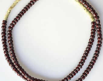 Filo di perline veneziane a righe, lunghezza 68,5 cm (27 pollici) - Perline africane vintage - PY884