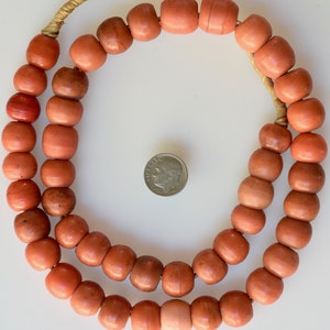 27 Inch Strand of Large Old Bohemian Glass Prosser Beads - Vintage African Trade Beads - PRO82