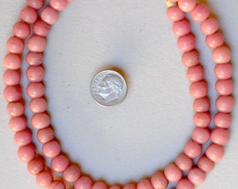26 Inch Strand of Old 9mm Bohemian Glass Prosser Beads- Vintage African Trade Beads - PY198