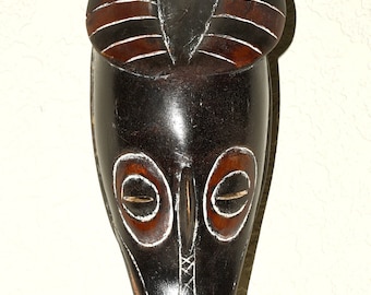 Hand Carved Wooden Zambele Mask from Ivory Coast - West African Wood Carving - A399