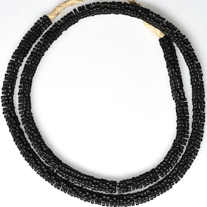 25 Inch Strand of Old 7mm Bohemian Flower Spacer Beads - Black, Green, or Terra Cotta - Vintage African Trade Beads