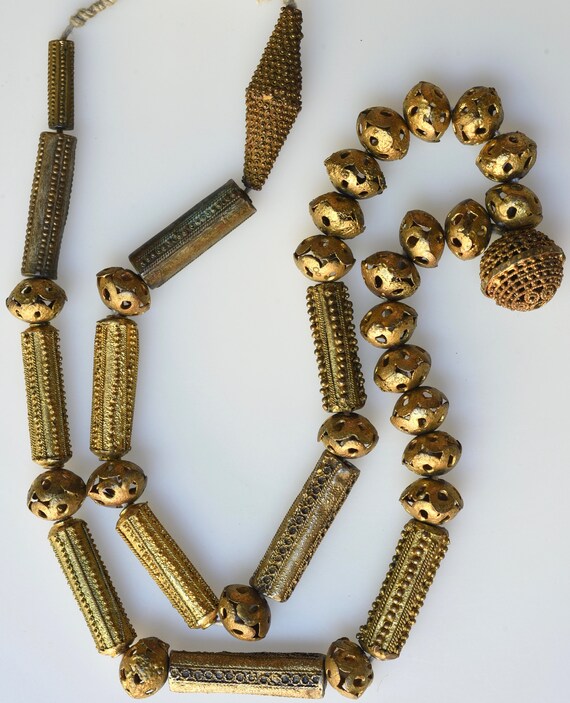 24 Inch Yoruba Necklace with Lightweight Bronze Beads Etsy
