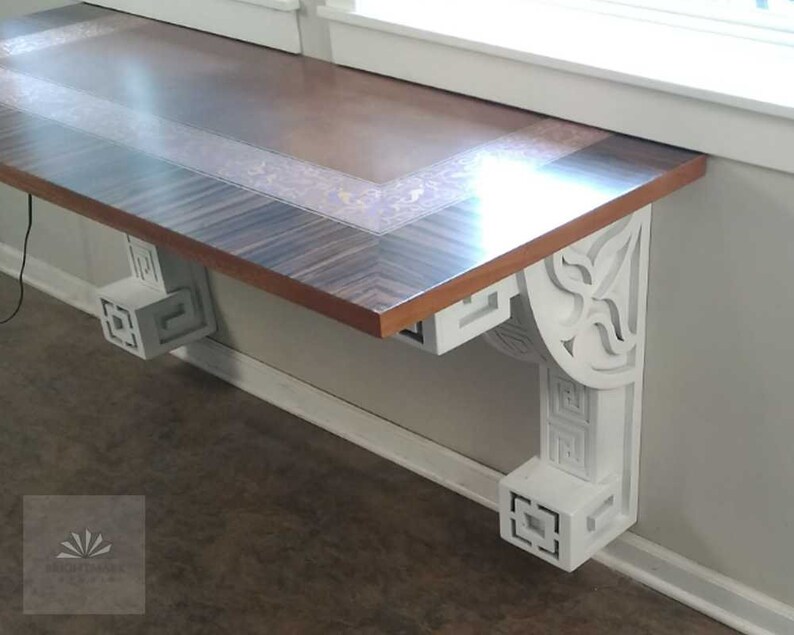 Floating Desk Entryway Table Base Vintage Corbels Modern Etsy