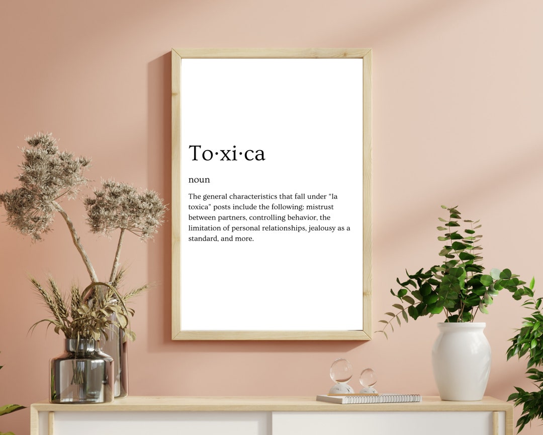 Toxica Dictionary Definition Funny Style Digital Print Latina Spanish Espanol Wall Decor Arte Etsy