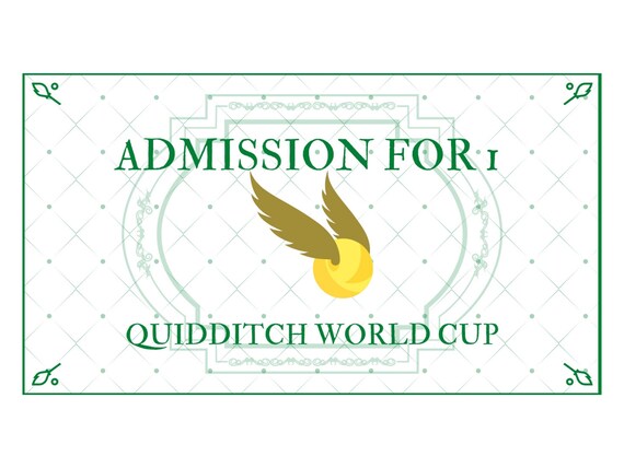 Wizarding World Quidditch Cup Admission Tickets to Print At | Etsy