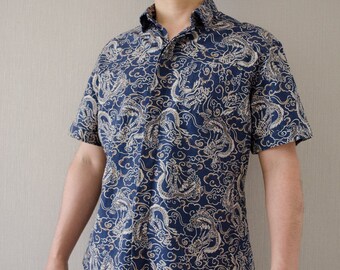 Goldfish pattern Cutaway Colla casual short sleeve shirt  Etsy