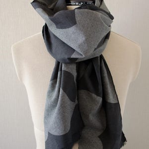 Japanese modern black background dots pattern 100 % COTTON patchwork scarf