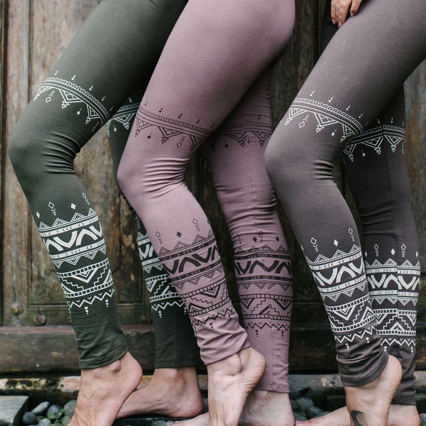 Tribal Print Leggings Stretch Baumwolle Enthnic Yoga Hose