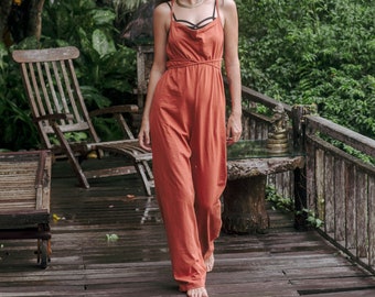 Jumpsuit Terracotta Strech Cotton