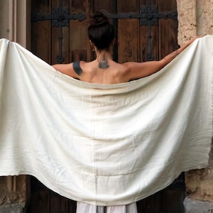 Merino Wool Blanket Shawl Natural Handloom Khadi Throw