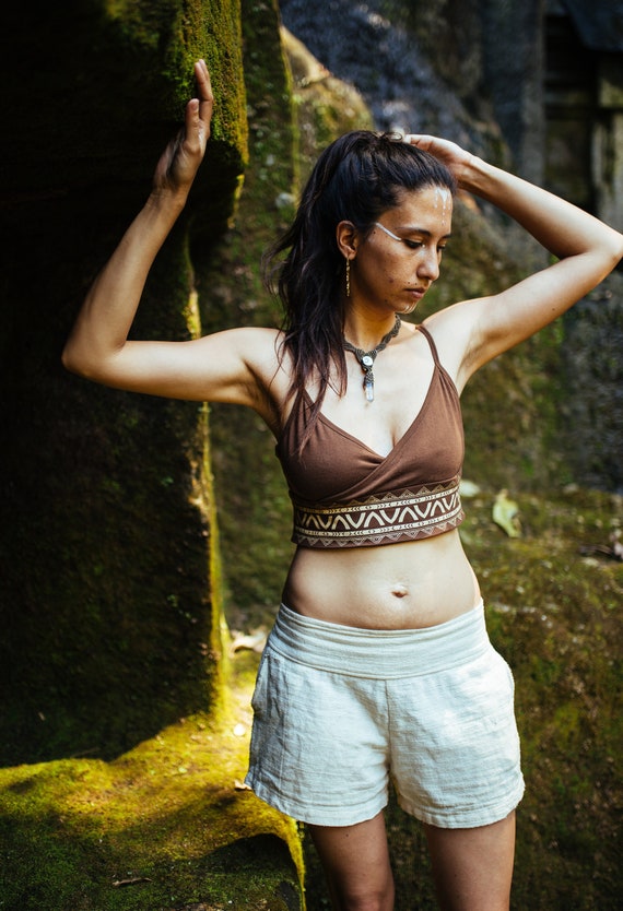 Cotton Bralette 'nala' With Beautiful Tribal Print Crop Top Design Bra  Bustier Comfy Underwear Goa Asana Sexy Festival Boho Lingerie -  Denmark