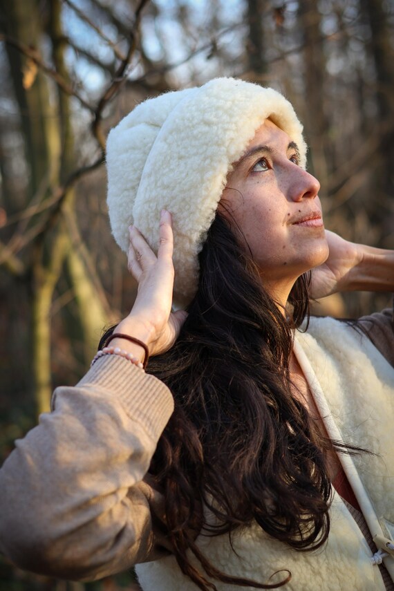Merino Wool Hat Mulesing Free Cap Wool White Beige - Etsy display picture 2