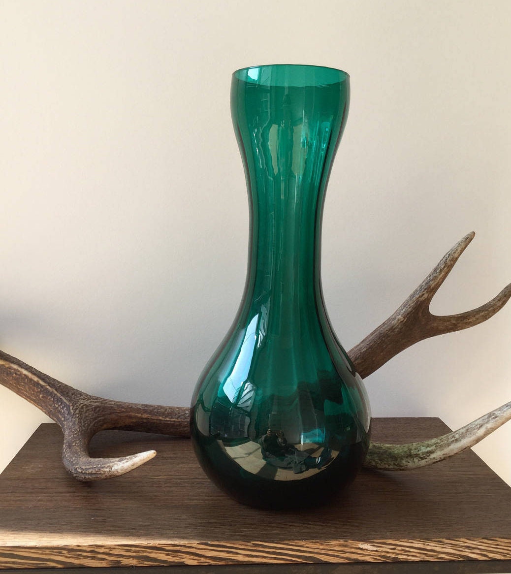 Verrerie Vase de Couleur Verte Vintage