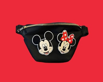 Mickey and Minnie Black Fanny Pack