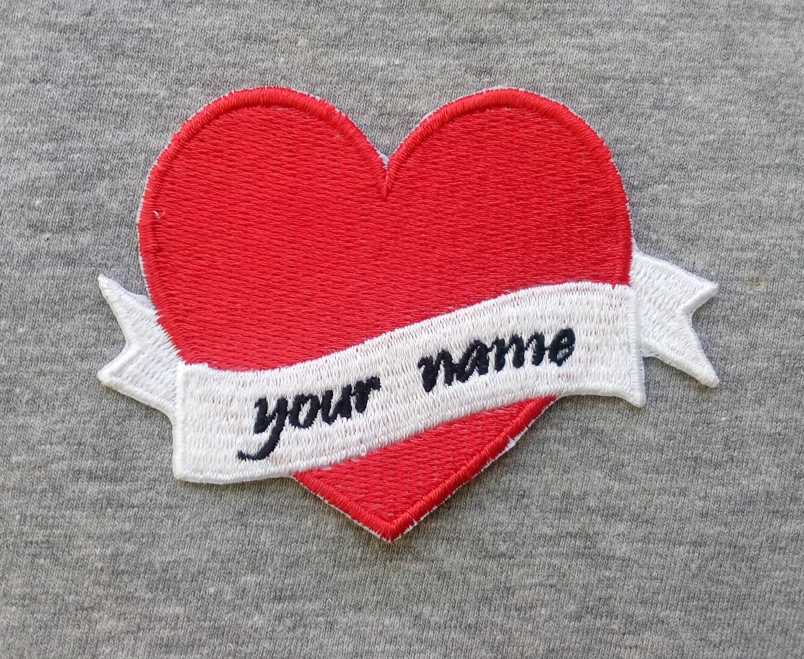 Custom Double Heart - 2 Name Patch