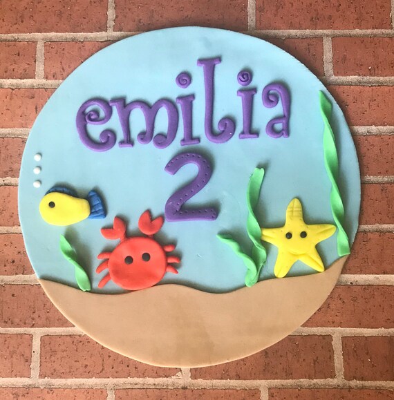 Ocean Themed Under The Sea Fondant Cake Topper Etsy