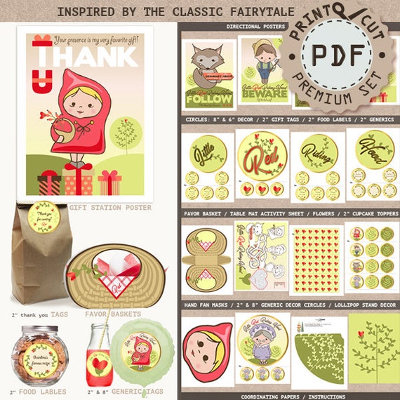 Imprimer Carte Dinvitation Petit Chaperon Rouge Invitation Etsy