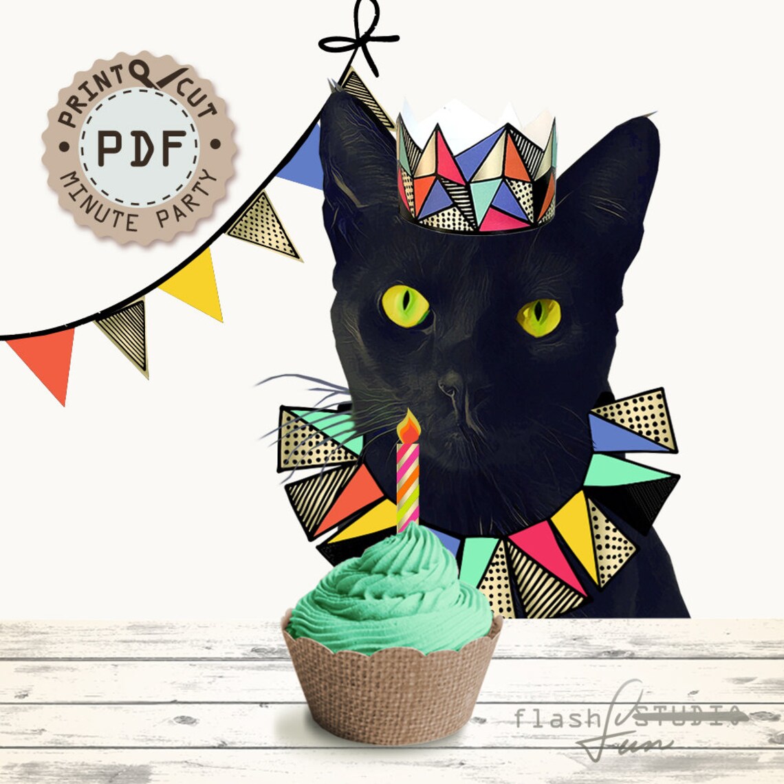 Cat Birthday Party Printable Party Package Cat Party Pet | Etsy