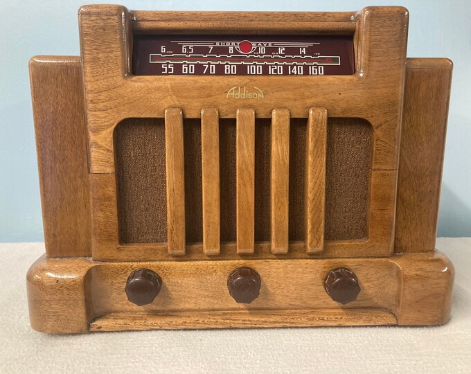 1940 Addison R5A3 courthouse Rare Wood Tube Radio | Etsy