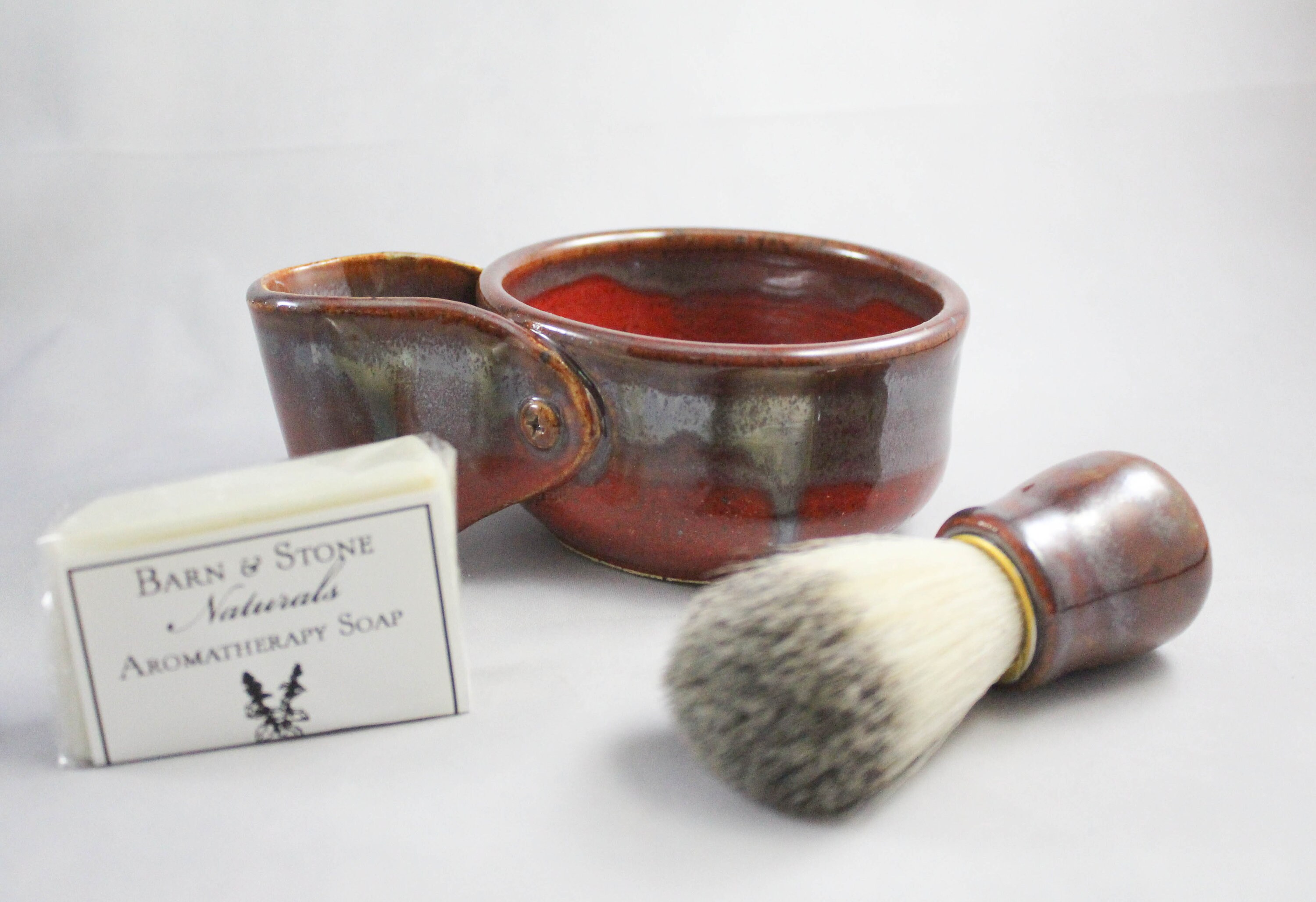 MADE TO ORDER Handmade Ceramic Shave Mug with holder & Brush Etsy