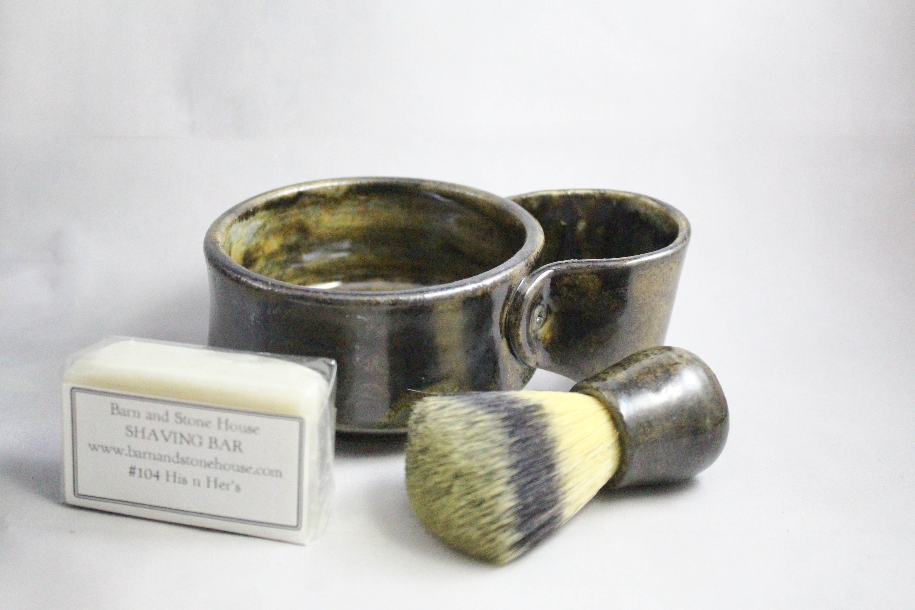 MADE TO ORDER Handmade Ceramic Shave Mug with holder & Brush Etsy