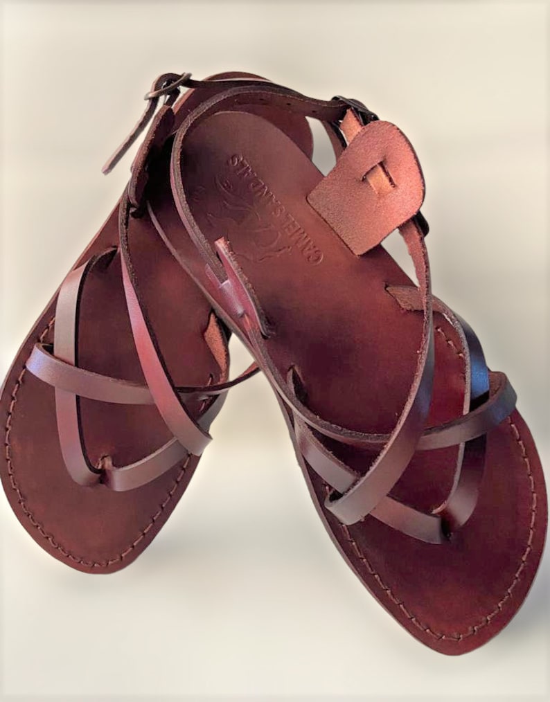 Jesus Brown leather Sandals for Men size EU 35-50 Brown | Etsy