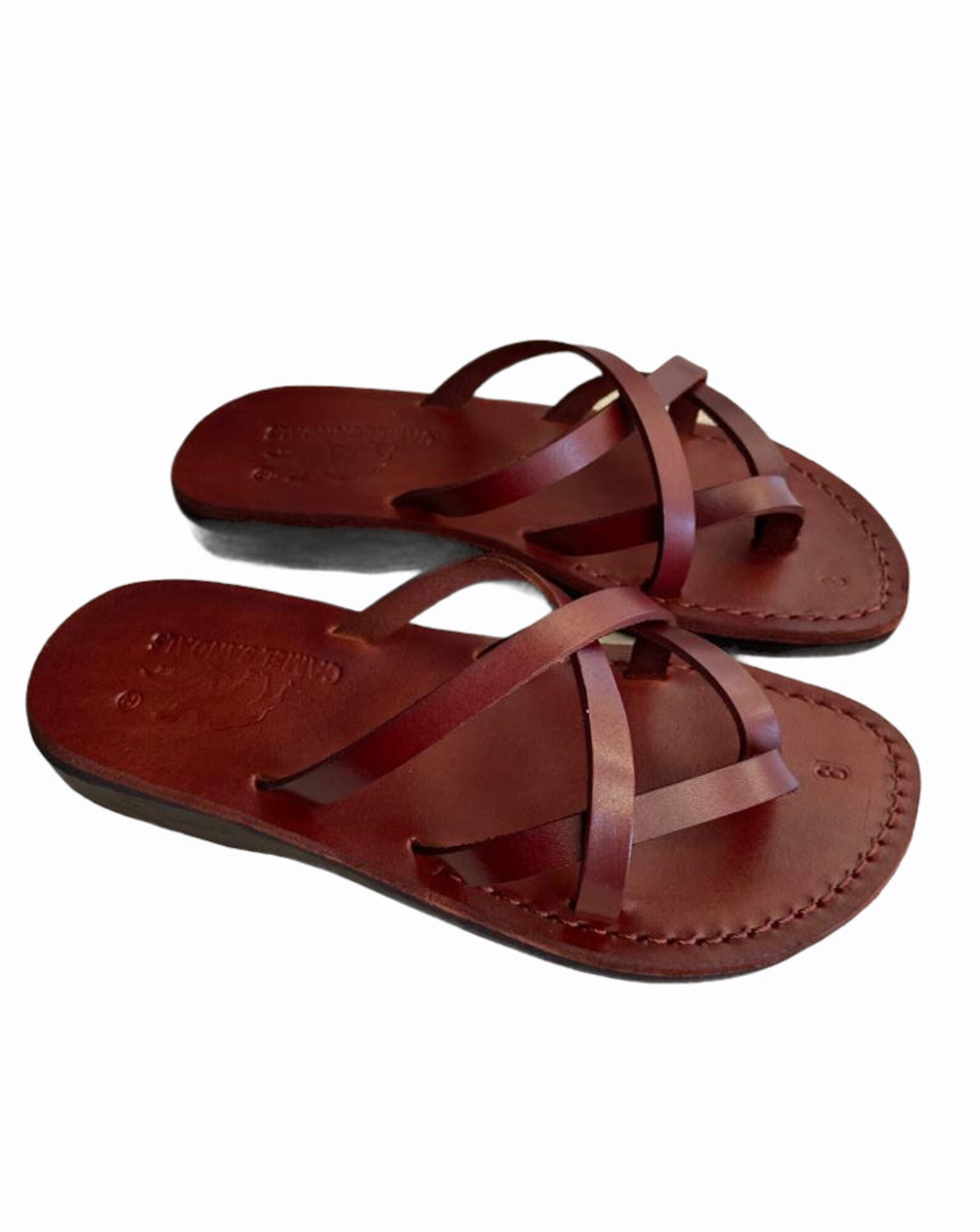 Flat Leather Jesus Brown Sandals Men Slippers size EU 35-50 | Etsy