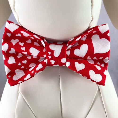 Valentines Dog Bowtie Valentines Day Dog Necktie Glittery Etsy