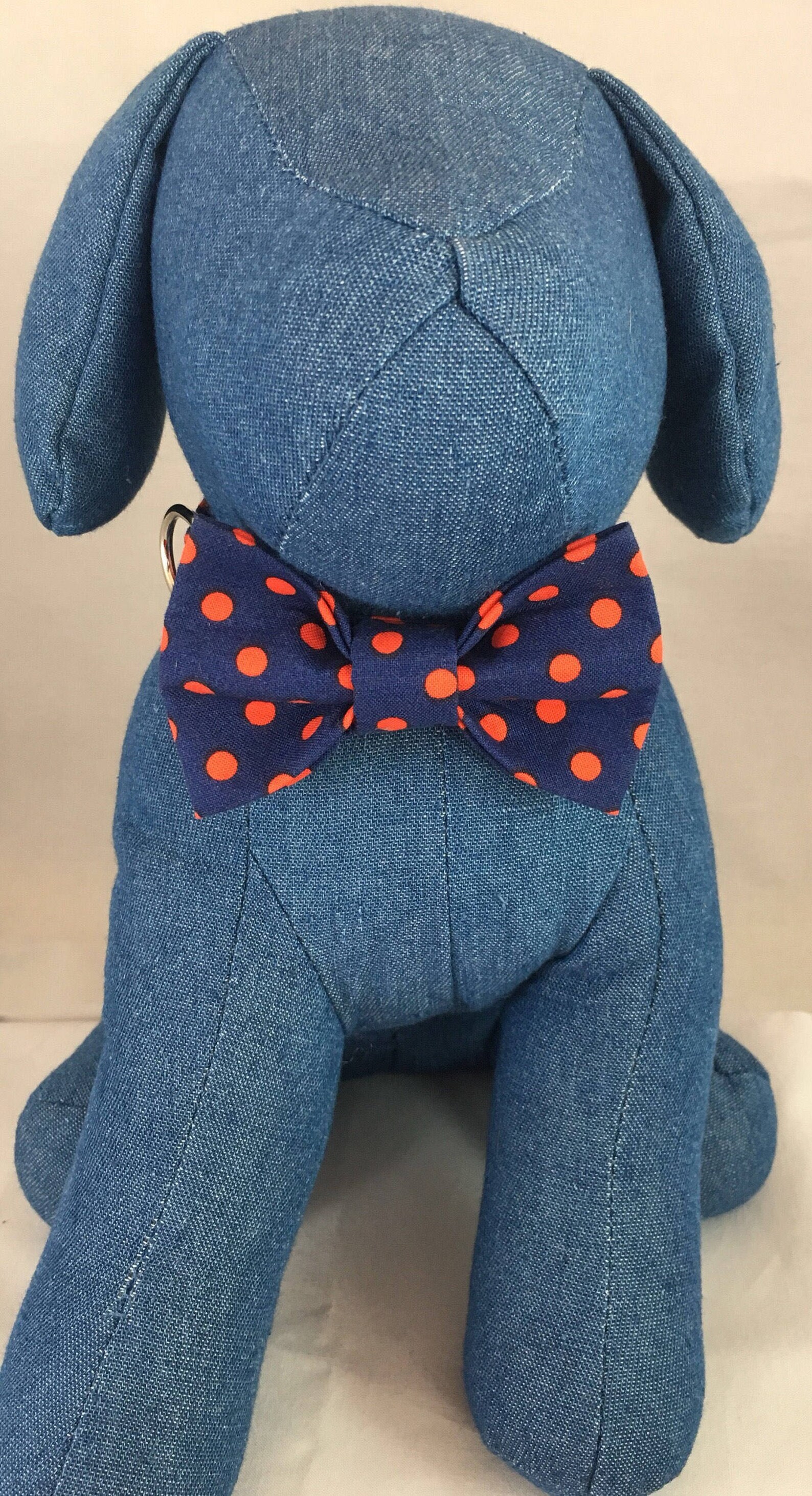 Navy mit Orangen Polka Dots Schleifen & Kragen für Hunde Free Etsy