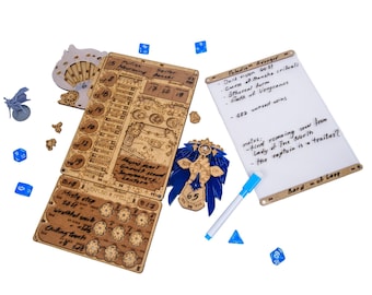 Character Sheet Tracker, Spell Slot Counter, Life Counters for DND 5e Classes, Class Board for Dungeons and Dragons, Valentines Day Gift