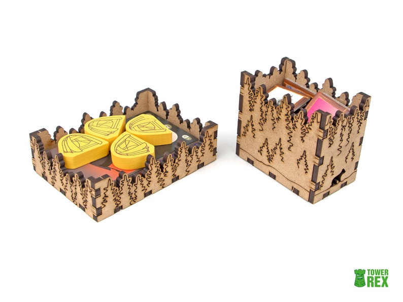 Organizer for Parks + Expansions. Wildlife, Nightfall. Needs base game box to be placed in. This Storage insert is an awesome hobby gift idea for geek and perfect wooden laser cut accessory to board game party. Only trays without components