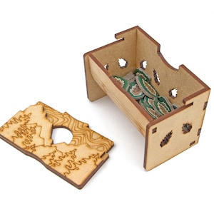 Organizer for Cascadia. Needs base game box to be placed in. This Storage insert is an awesome hobby gift for game geek. Wooden laser cut accessory is perfect addition to board game party. Only trays without any components. Check out tokens at store